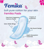 Femika Sanitary Pads Heavy Flow Protection Pads | XXL 320 MM Maxi ( 6 Pads )