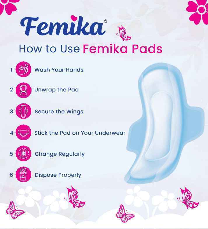 Femika Sanitary Pads Heavy Flow Protection Pads | XXL 320 MM Maxi ( 6 Pads )